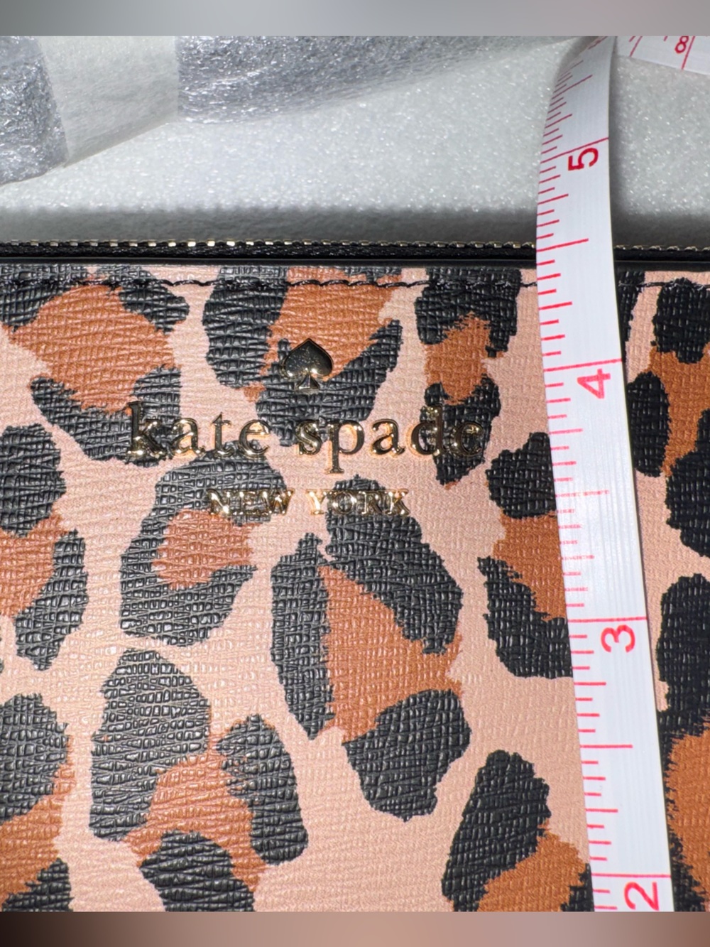 Kate Spade Lucy LZip Leopard Print Wristlet in Brown and Black - NWT - Picture 8 of 12